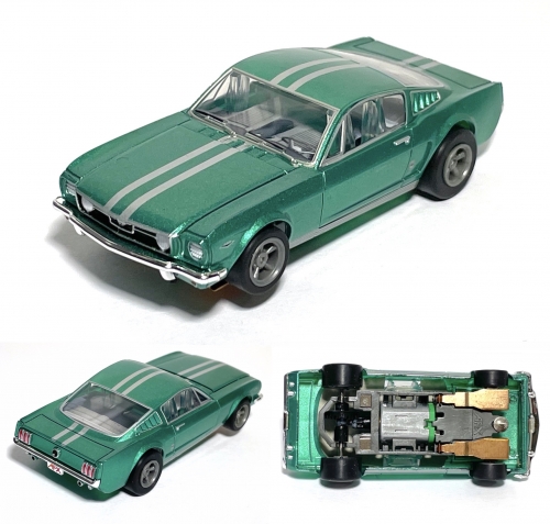 2023 AFX HO Slot Car MEGA G 1966 FORD MUSTANG FASTBACK Mettalic GREEN Lmtd. Ed. SlotCarCentral